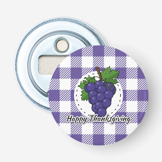 Abrebotellas Grape on Violet Plaid - Happy Thanksgiving (Anverso)