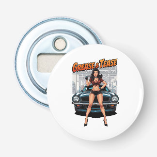 Abrebotellas Grasa y Tentación – Chica Pin-Up de Hot Rod