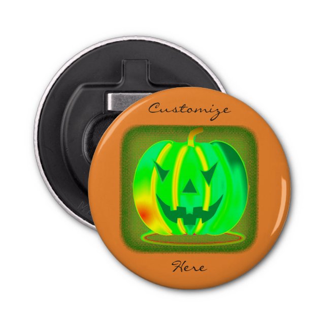 Abrebotellas Green Jack o'lantern Halloween Thunder_Cove (Anverso)