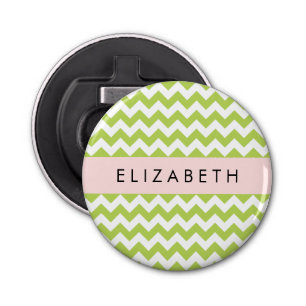 Abrebotellas Green Zigzag, Green Chevron, Tu Nombre