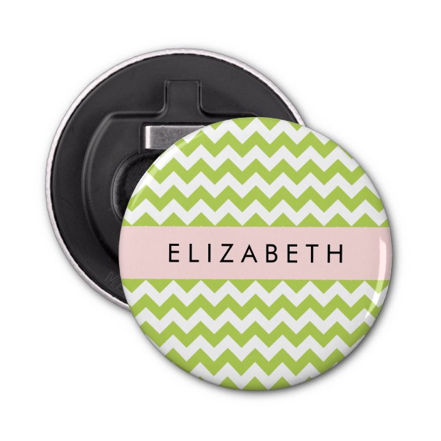 Abrebotellas Green Zigzag, Green Chevron, Tu Nombre (Anverso)