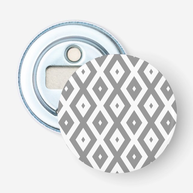 Abrebotellas Grey and white diamond pattern (Anverso)
