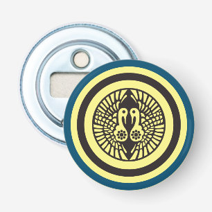 Abrebotellas Gris amarillo vintage Ikko Ikki Japón Mon Oriental