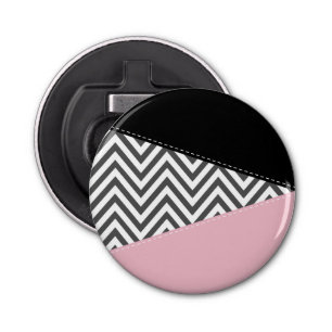 Abrebotellas Gris Zigzag, Gris Chevron, Zigzag Pattern, Rosa