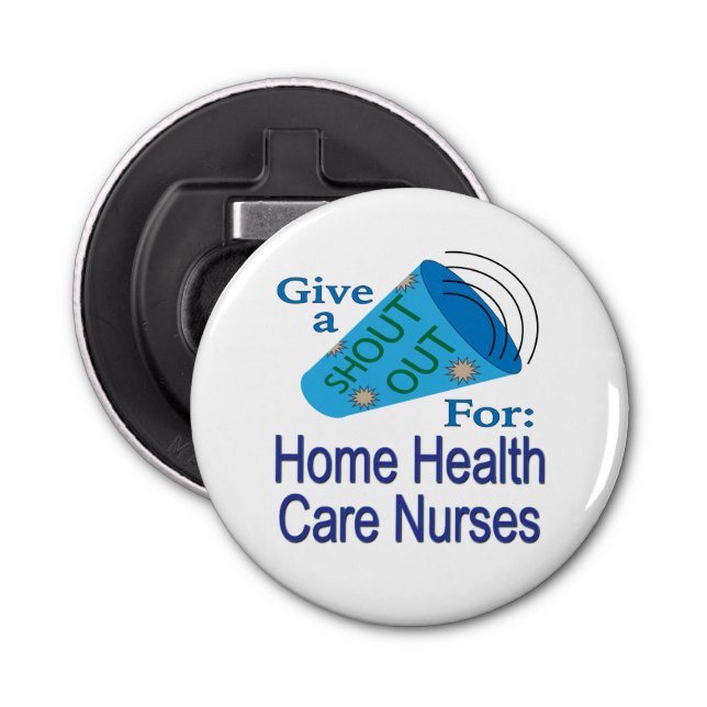 Abrebotellas Gritos para enfermeras de atención domiciliaria (Anverso)