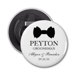 Abrebotellas Groomsman Black Bow Tie