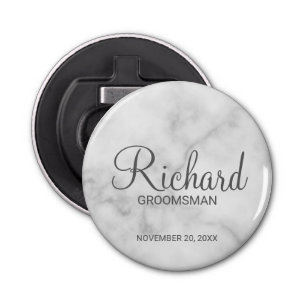 Abrebotellas Groomsman personalizado con escritura moderna de m
