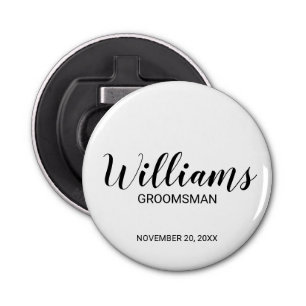 Abrebotellas Groomsman personalizado con guión moderno