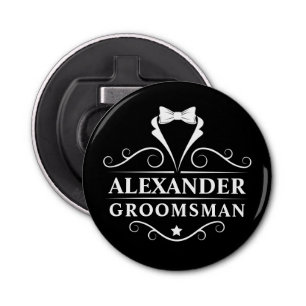 Abrebotellas Groomsman Tuxedo Tie Black