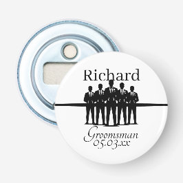 Abrebotellas Groomsman Wedding Suited Squad Silhouette Name