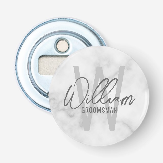 Abrebotellas Groomsmen personalizado de escritura moderna de má (Anverso)