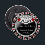 Abrebotellas Guardar el estilo de fecha Las Vegas - Plata y Roj<br><div class="desc">⭐ ⭐ ⭐ ⭐ 5 Star Review. ¿Te vas a casar pronto? Una forma divertida y única de anunciar sus planes bodas. Guarde la fecha para su Boda un Abridor de botella listo para su personalización. Con las palabras "Save the Date" en un estilo de Las Vegas en finos diseños...</div>