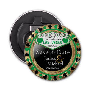 Abrebotellas Guardar el estilo de fecha Las Vegas - Verde