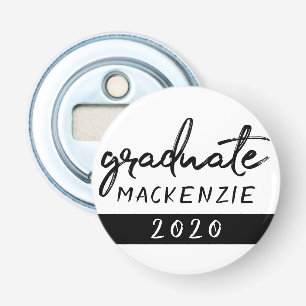 Abrebotellas Guión negro graduado Clásica Keepsake con el año