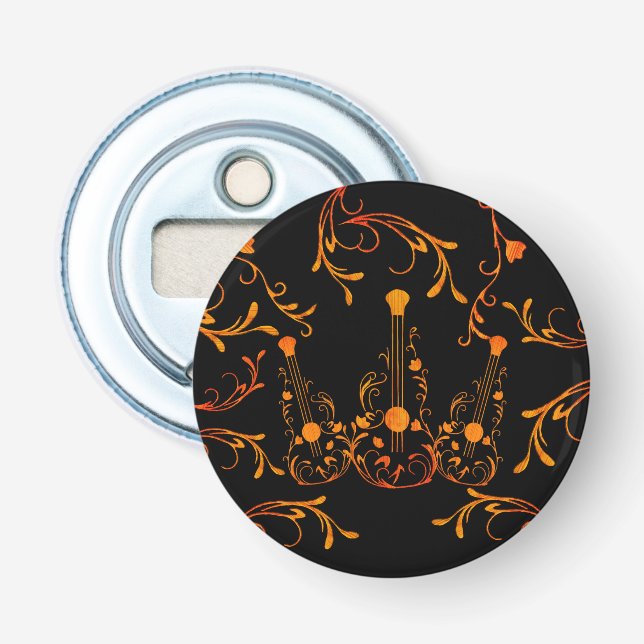 Abrebotellas Guitarra De Madera Desplazada (Anverso)