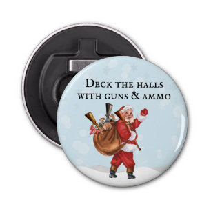 Abrebotellas Gun Lover Santa Deck los salones tiroteando