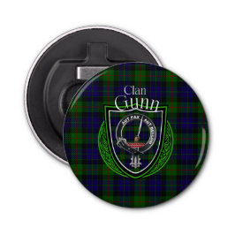 Abrebotellas Gunn Scottish Clan Tartán y Escudo