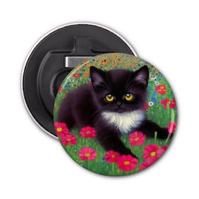Abrebotellas Gustav Klimt Tuxedo Cat (Anverso)