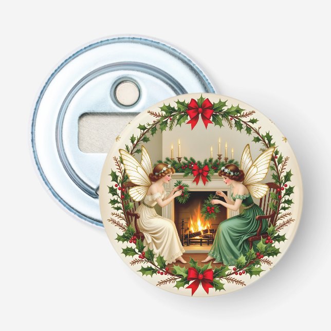Abrebotellas Hadas Victorianas Espíritu de Navidad (Anverso)