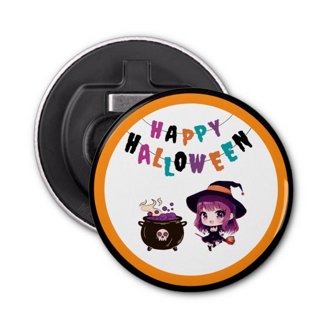 Abrebotellas Halloween/bruja/otoño/octubre (Anverso)