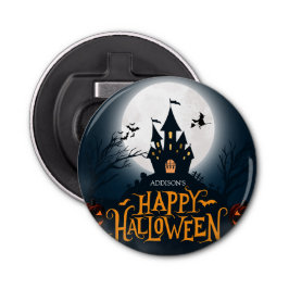 Abrebotellas Halloween feliz negro y Naranja