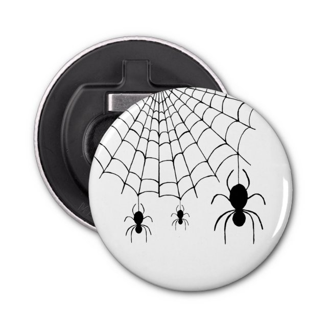 Abrebotellas Halloween Party Spiders Black White Gothic (Anverso)