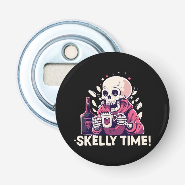 Abrebotellas halloween pero es hora de skelly (Anverso)