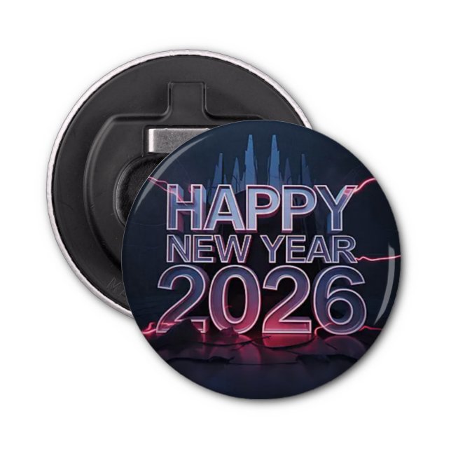 Abrebotellas Happy New Year Pin Button — esthetic Badge (Anverso)