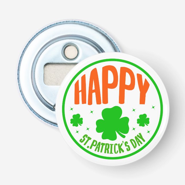 Abrebotellas Happy St. Patrick's Day Circle Design-63501 (Anverso)