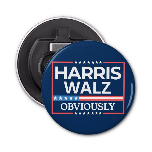Abrebotellas Harris Walz. Obviamente. Kamala Harris Tim Walz (Anverso)