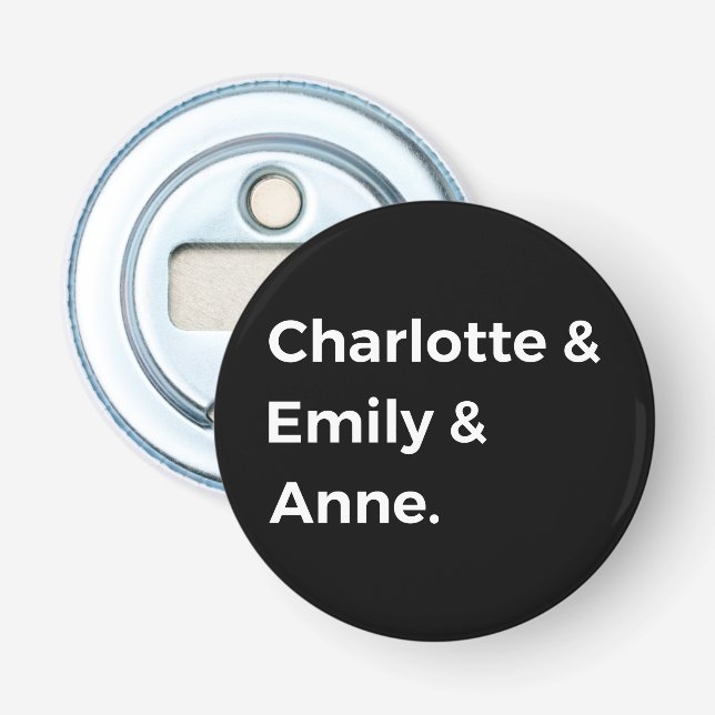 Abrebotellas Hermanas Brontë I - Charlotte & Emily & Anne (Anverso)