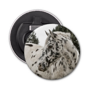 Abrebotellas Hermoso caballo Appaloosa blanco y negro