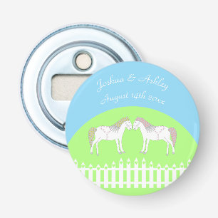 Abrebotellas Hermoso Personalizado de caballos Boda blanco