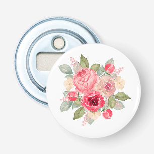 Abrebotellas Hermoso ramo de rosas pintadas de rosa acuarela
