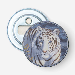 Abrebotellas Hermoso tigre blanco con ojos azul cristal