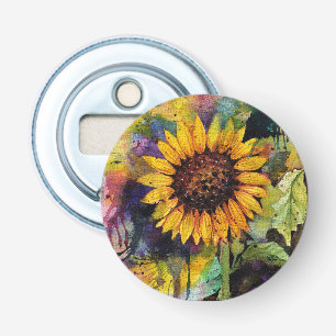 Abrebotellas Hermosos girasoles en acuarela