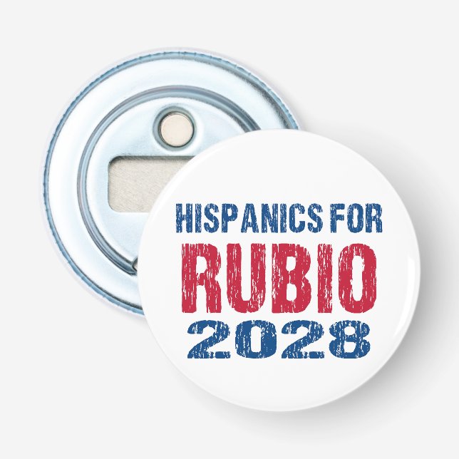 Abrebotellas Hispanics for Rubio 2028 (Anverso)