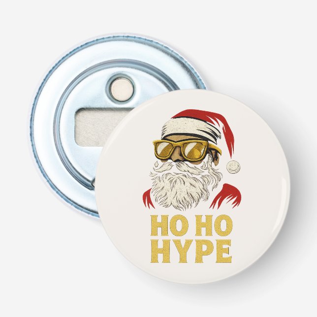 Abrebotellas HO HO HYPE – Santa de Oro (Anverso)