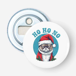 Abrebotellas Ho ho no - divertido gato gruñón de santa