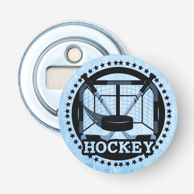 Abrebotellas Hockey sobre hielo azul (Anverso)