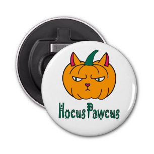Abrebotellas Hocucus pawcus Halloween calabaza ginger cat magia