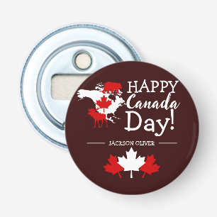 Abrebotellas Hoja de arce de Canadá, feliz día de la canadá, 1