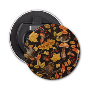 Abrebotellas Hojas otoñales, bayas, setas y venas