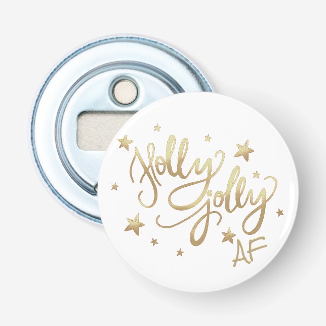 Abrebotellas Holly Jolly AF | Guión de Relieve metalizado de Fa (Anverso)