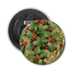 Abrebotellas Holly Tree Navidades Holiday Vintage