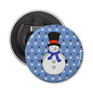 Abrebotellas Hombre de nieve con sombrero superior