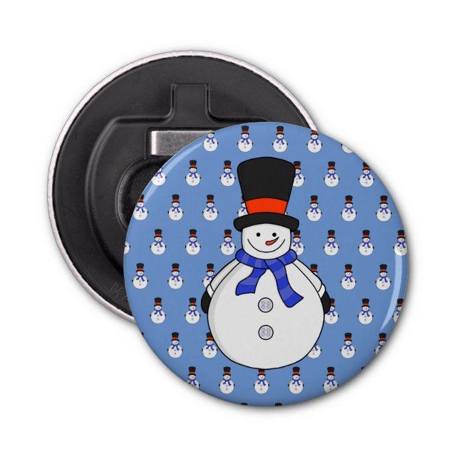 Abrebotellas Hombre de nieve con sombrero superior (Anverso)