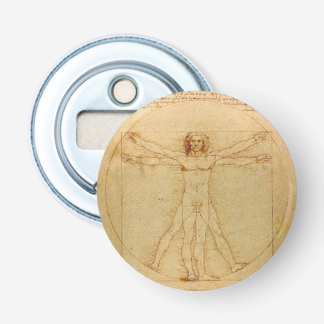 Abrebotellas Hombre de Vitruvian de da Vinci (Anverso)