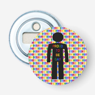 Abrebotellas Hombre gay LGBTQ Silhouette y hombres arcoiris