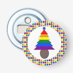 Abrebotellas Hombres gay arcoiris Árbol de Navidad y regalo